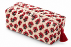 Crimson Bloom Quilted Travel Pouch