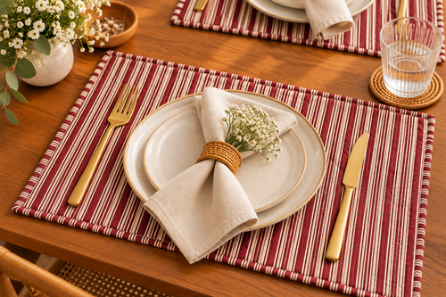 Gulabi Jaal – Reversible Quilted Placemats (Set of 4)