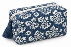 Indigo Bloom Quilted Organiser Pouch