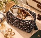 Midnight Paisley Quilted Travel Pouch