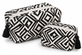 Monochrome Quilted Organiser Pouch Set – Set of 2