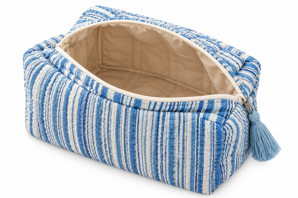 The Blue Riviera Quilted Pouch