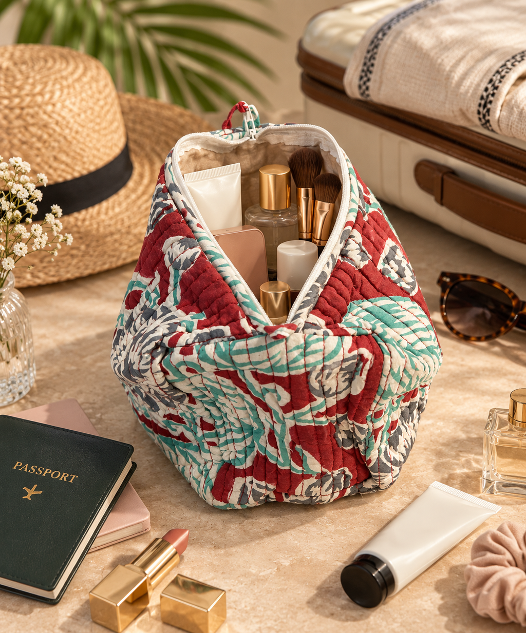 The Floral Wanderer Travel Pouch